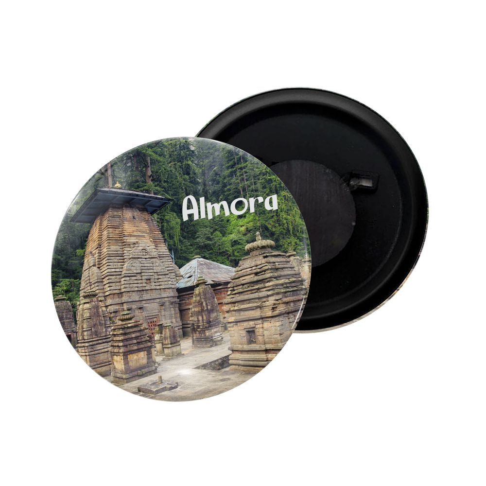 dhcrafts Fridge Magnet Multicolor Almora Uttarakhand Glossy Finish Design Pack of 1 (58mm)